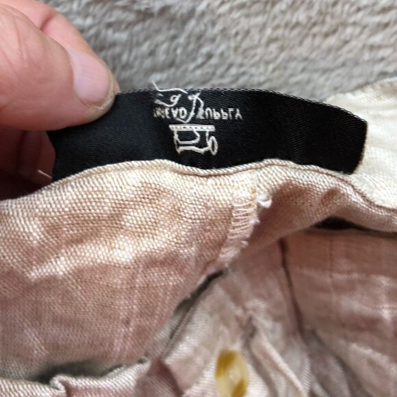 Thread & Supply Womens  Wide Leg Pants Small Beige Casual Linen Drawstring Baggy - Picture 8 of 12